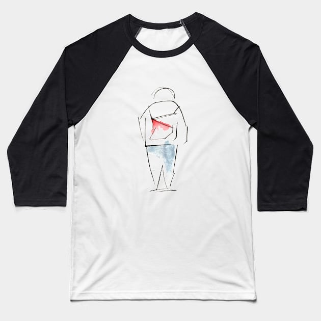 Minmalist Baseball T-Shirt by Maria Mi Art